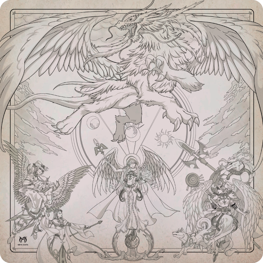 Minerva’s Blessing — Prestige Two-Player Playmat (25" × 25") LIMITED