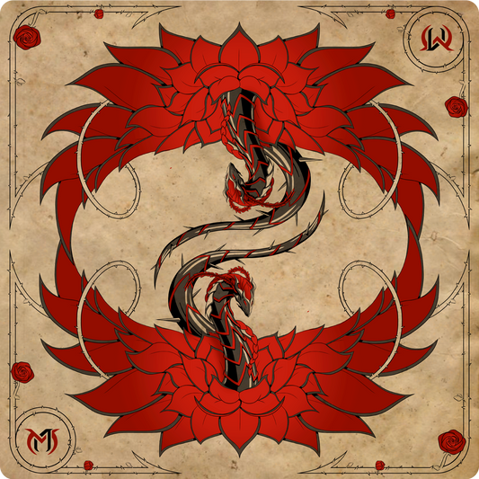 Red Rose — Prestige Two-Player Playmat (25" × 25")
