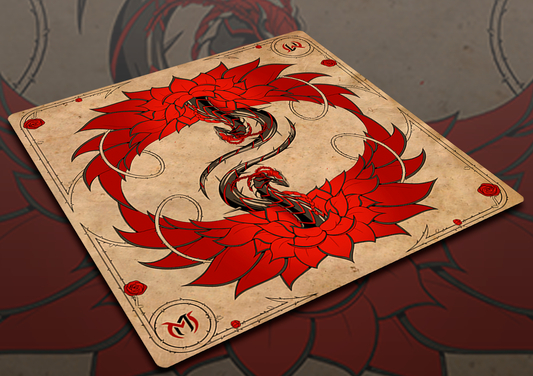 Red Rose — Prestige Two-Player Playmat (25" × 25")