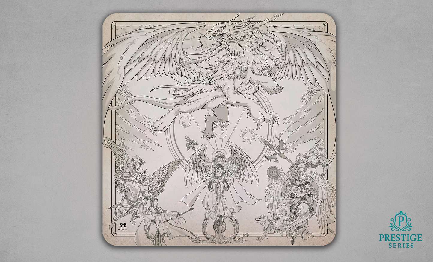 Minerva’s Blessing — Prestige Two-Player Playmat (25" × 25") LIMITED