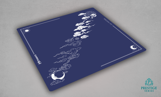 Sun & Moon — Prestige Two-Player Playmat (25" × 25") Blue Variant