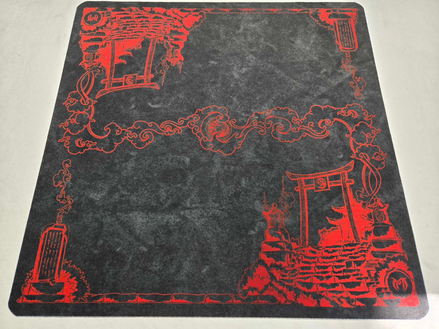 The Shrine — Crimson Omen | Prestige Two-Player Playmat (25" × 25")