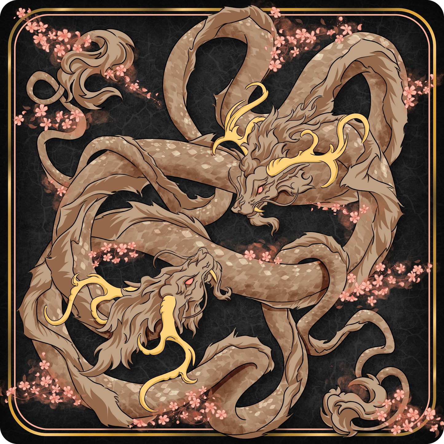 Ember Twin Sovereigns — Prestige Two-Player Playmat (25″ × 25″)