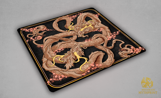 Ember Twin Sovereigns — Prestige Two-Player Playmat (25″ × 25″)