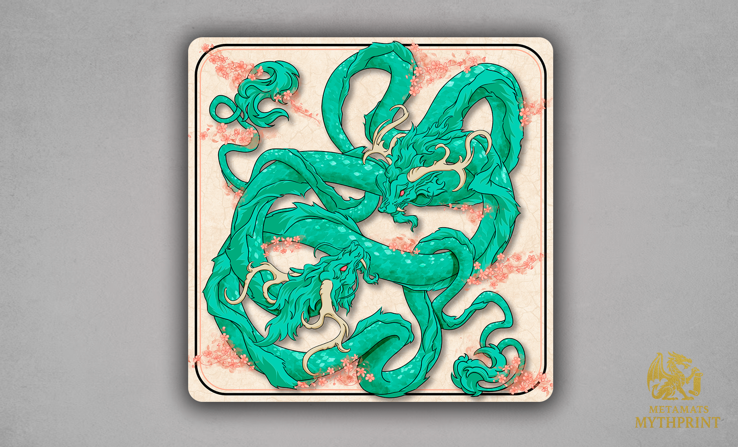 Jade Twin Sovereigns — Prestige Two-Player Playmat (25″ × 25″)